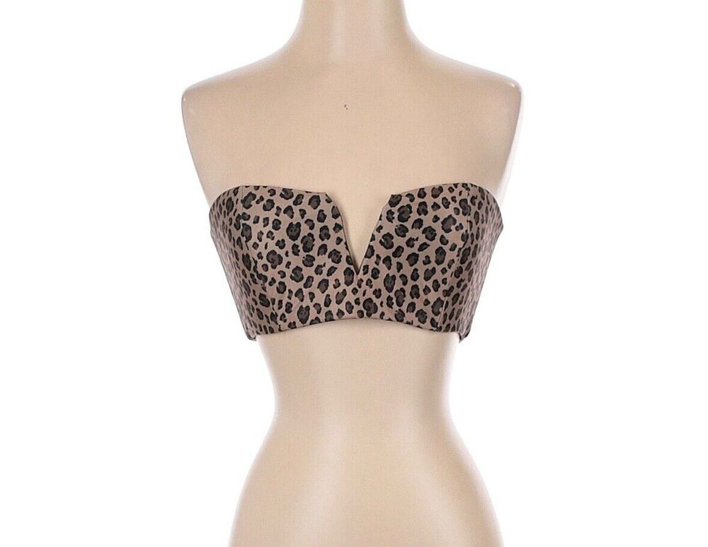 Reformation Resort Leopard Cheetah Bandeau Crop Safari Swim Top Size Medium
